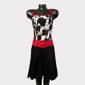 Ann Taylor LOFT Womens sz 4 S Pleated Mini Skirt Black Gothic Preppy Witchy Twee